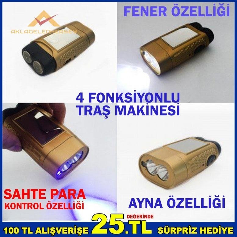 4 FONKSİYONLU ŞARJLI FENERLİ TRAŞ MAKİNESİ