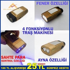 4 FONKSİYONLU ŞARJLI FENERLİ TRAŞ MAKİNESİ
