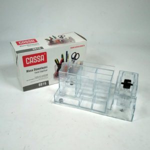 Masa Düzenleyici Organizer  Çok Gözlü Kalemlik - Bant Kesicili