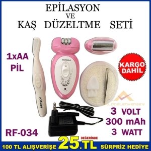 3'Ü 1ARADA PROFESYONEL ŞARJLI EPİLASYON MAKİNESİ