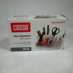 Masa Düzenleyici Organizer  Çok Gözlü Kalemlik - Bant Kesicili