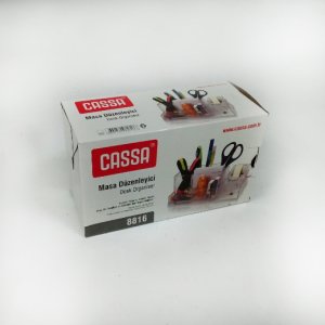 Masa Düzenleyici Organizer  Çok Gözlü Kalemlik - Bant Kesicili