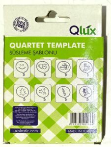 Qlux 4 Adet Farklı Desenlerde ve Renklerde Süsleme Şablonu Altlık Sağlığa Zararsız Maddeden Üretim