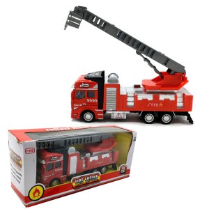 Die Cast Metal Kabinli 20cm İtfaiye Kamyonu Koleksiyon Aracı Merdivenli Model