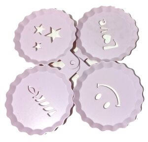 Suncook 4 Adet Farklı Desenlerde ve Renklerde Süsleme Şablonu    Sağlığa Zararsız Maddeden Üretim