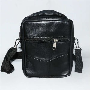 Gerçek Deri El Çantası - Askılı 4 Cepli Dikey Küçük Boy Hakiki Deri El Çantası 14x16cm