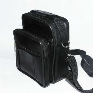 Gerçek Deri El Çantası - Askılı 4 Cepli Dikey Küçük Boy Hakiki Deri El Çantası 14x16cm