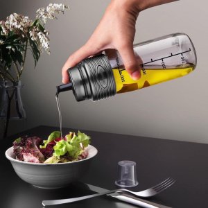 Özel Kapaklı 500cc Ölçek Göstergeli Yağdanlık Sosluk 1.Kalite Şeffaf Plastik Hazne Kod:KM-061221