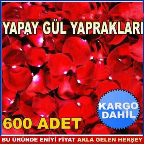 Yapay Kırmızı Gül Yaprakları Nikah,Düğün,Parti Dekoru,Sevgiliye Show ile Hediye Sunumu 600ad 5cm