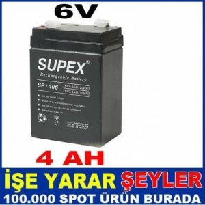 Sp-406 Supex Batarya 12 Plaka Akü 6v 4ah