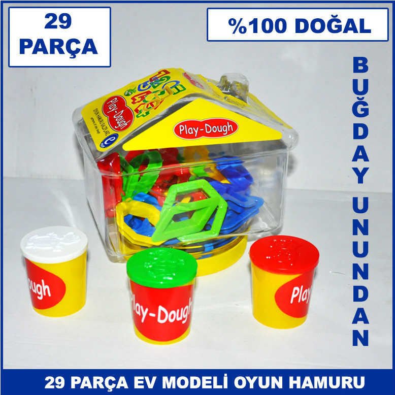 29 Parça Ev Modeli Oyun Hamuru Seti - Buğday Unundan Üretilmiş Doğal Ürün - Play Dough