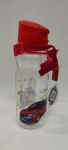 Kırmızı Renk Suluk Yarış Arabalı Adrenalin Pipetli 500ml Su Matarası Kırılmayan En Sağlıklı İçecek Kabı