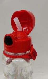 Kırmızı Renk Suluk Yarış Arabalı Adrenalin Pipetli 500ml Su Matarası Kırılmayan En Sağlıklı İçecek Kabı