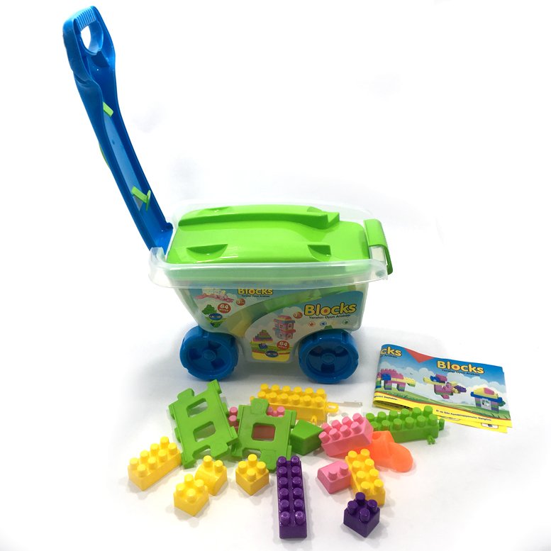 Çekçek Arabalı 64Parça Legolu Yaratıcı Tren Kasası Zevkli Oyuncak Sağlıklı Plastik