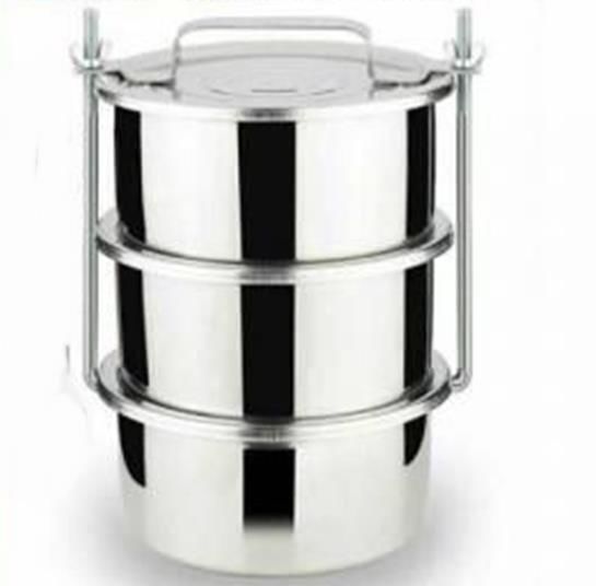 18x10cm Büyük Boy Çelik Sefer Tası 3'lü Karavana Paslanmaz Çelik