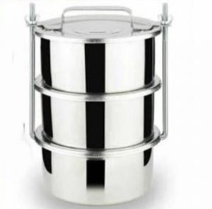 18x10cm Büyük Boy Çelik Sefer Tası 3'lü Karavana Paslanmaz Çelik