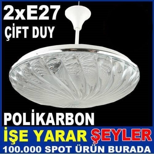 Star E27 Çift Duylu Polikarbon Tavan Armatürü