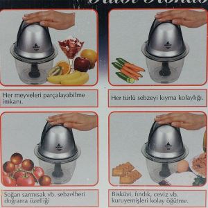 Büyük Boy Cam Hazneli Elektrikli Rondo Soğan Sebze Meyve Doğrama