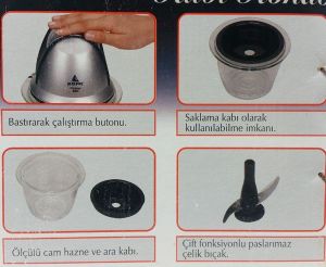 Büyük Boy Cam Hazneli Elektrikli Rondo Soğan Sebze Meyve Doğrama