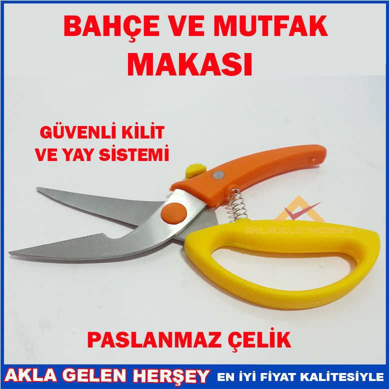 GÜVENLİK KİLİTLİ VE YAYLI BAHÇE VE MUTFAK MAKASI