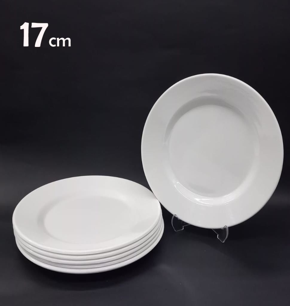 6 Adet Beyaz Melamin Tatlı Pasta Tabağı 17cm Günübirlik Kullanım için ideal Hesaplı Kase Altı Tabağı
