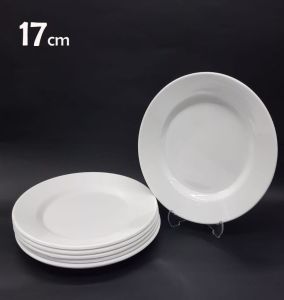 6 Adet Beyaz Melamin Tatlı Pasta Tabağı 17cm Günübirlik Kullanım için ideal Hesaplı Kase Altı Tabağı