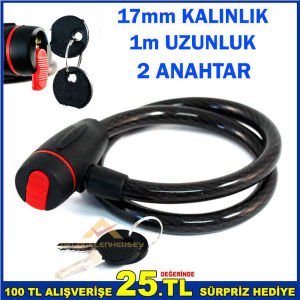 17mm KALINLIĞINDA 1metre SAĞLAM BİSİKLET KİLİDİ