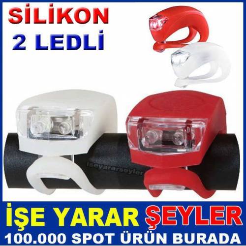 Silikon Su Geçirmez 2 Ledli Bisiklet Işığı