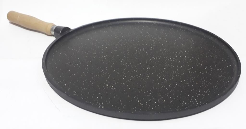 1cm 36cm Çap Derinlik Tek Ahşap Kulplu Granit tava