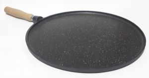 1cm 36cm Çap Derinlik Tek Ahşap Kulplu Granit tava