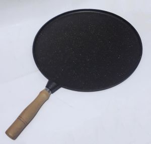 1cm 36cm Çap Derinlik Tek Ahşap Kulplu Granit tava