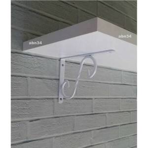 BEYAZ 2 adet Metal ferforje raf ayağı 20x15cm L ayak vidalarla dübelleri dahil çelik raf altı demiri