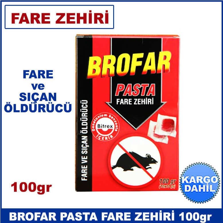 Brofar Pasta Fare Zehiri 100 gr Çok Etkili Fare ve Haşere Öldürücü