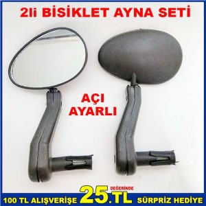DİREKSİYON KENARINA MONTE BİSİKLET 2li AYNA SETİ