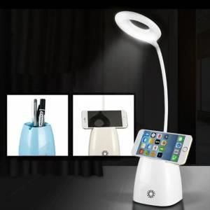 Dokunmatik Telefon Tutucu Kalemlikli Usb Şarjlı Led Masa Lambası 3 Farklı Kademe Işık Şiddeti