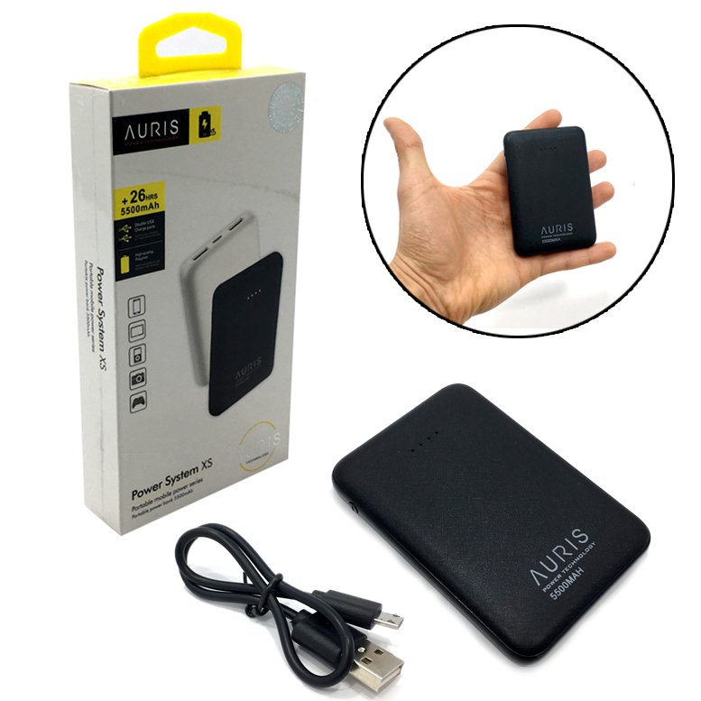 Mini Boy Slim Powerbank 5500mAh Portatif Taşınabilir Şarj Cihazı Auris Çift Usb Girişli Powerbank