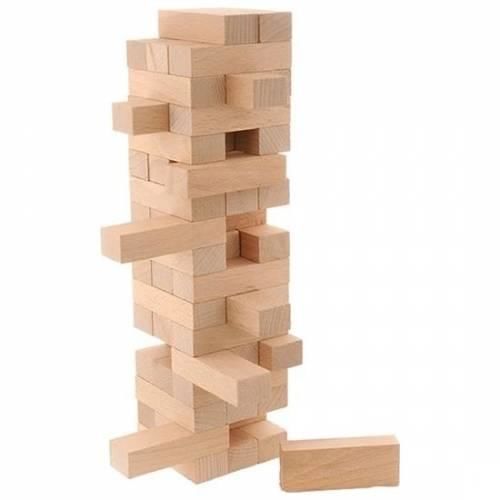 Ahşap Denge Oyunu Jenga 54 parça MDF Ağacından 23x7cm Büyük Boy Janga Oyunu Ahşap Kule Gökdelen