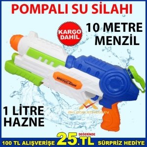 10 MT MENZİLLİ 42CM BÜYÜK POMPALI SU TABANCASI