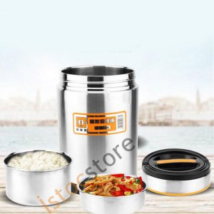 Paslanmaz Çelik 3Bölmeli 1.4 lt Yemek Termosu Korumalı Sefer Tası