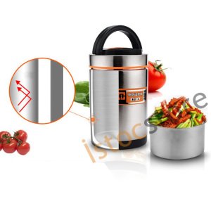 Paslanmaz Çelik 3Bölmeli 1.4 lt Yemek Termosu Korumalı Sefer Tası