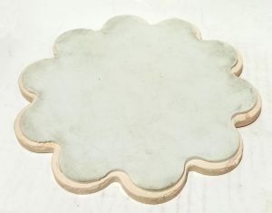 El İşlemeli 19x19x1cm Ebatta Seramik Nihale Çaydanlık Altlığı