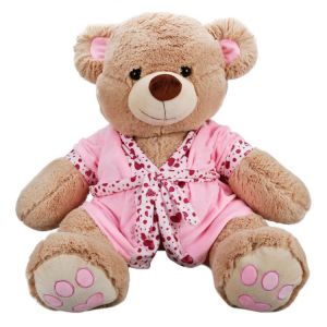 Oturan Bornozlu Peluş Ayı