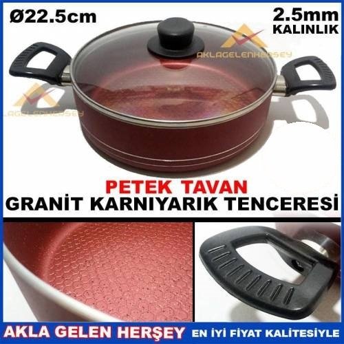 Granit İç Yüzeyli Kırmızı Karnıyarık Tenceresi