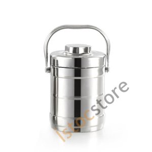 İçi Dışı Full Paslanmaz Çelik 3Bölmeli Kulplu 1.4lt Yemek Termosu Korumalı Sefer Tası