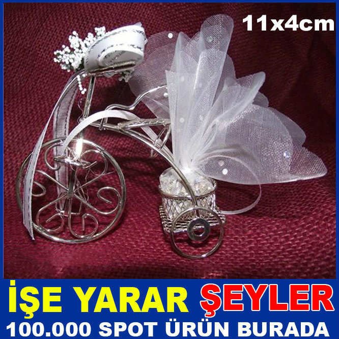 BİSİKLET MODEL METAL TEL ÖRGÜLÜ NİKAH ŞEKERLİĞİ