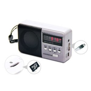 Şarjlı Portatif Fm Radyo, USB giriş,SD-TF Kart Destekli Müzik Kutusu Güçlü Hoparlörlü Müzik Çalar