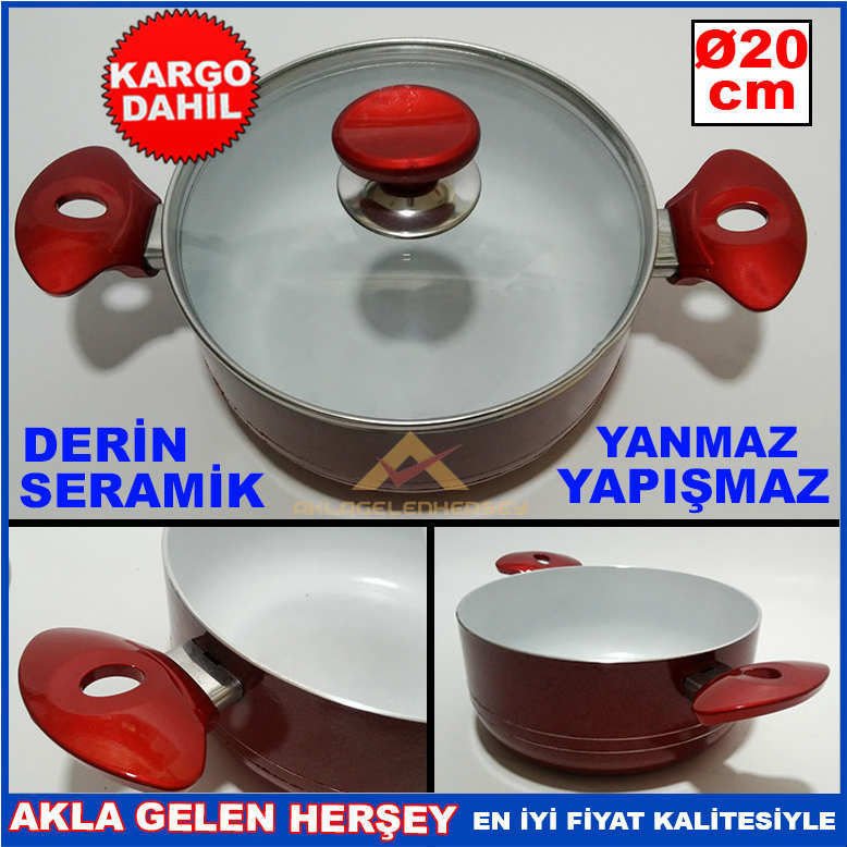 YANMAZ YAPIŞMAZ 20cm DERİN SERAMİK TENCERE KD