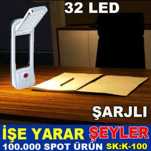 32 LED ŞARJLI ÇALIŞMA MASASI LAMBASI IŞILDAK