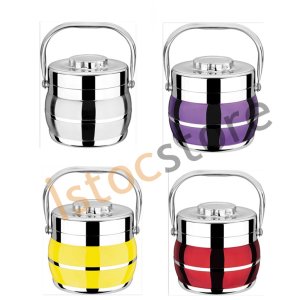 Paslanmaz Çelik 2Bölmeli Kulplu Yemek Termosu Korumalı Sefer Tası