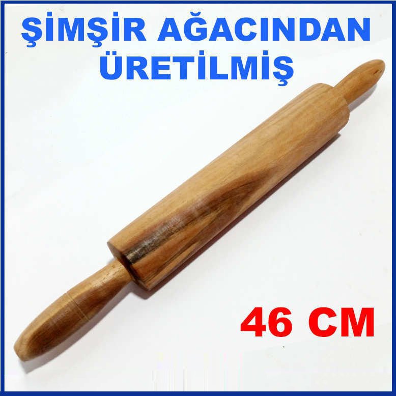 Şimşir Ağacından Üretilen46cm 1.Kalite Ahşap Hamur Açma Merdanesi